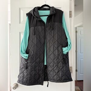 Bernardo black hooded long vest